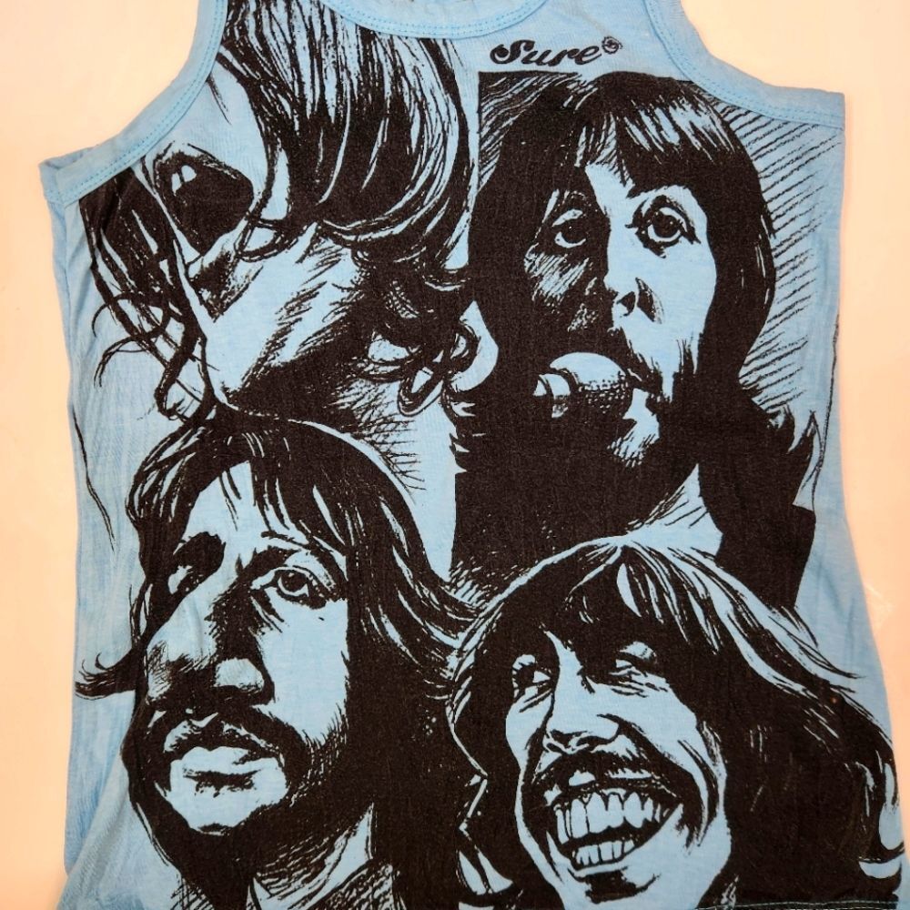 Sure Womens Beatles Front Side Graphic Sleeveless Tank Top Small - Picture 3 of 6